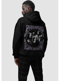 Resim Sevbano Black Sabbath Baskılı Unisex Oversize Müzik Grubu Rock Metal Hood Siyah 