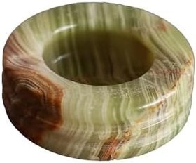 Resim Oniks Doğal Taş Kül Tablası, 3 Katmanlı, 7,6 cm, El Yapımı Dekoratif Küllük (Çok Renkli) 