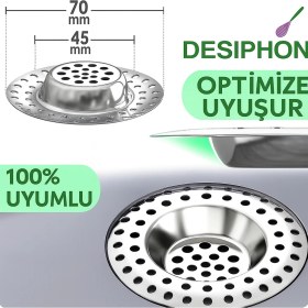 Resim 2'li 304 Kalite Paslanmaz Çelik Lavabo Süzgeci | Tıkanıklık Önleyici Gider Filtresi Seti 