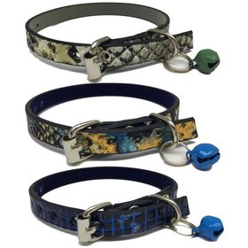 Resim 3 Adet Zilli Deri Kedi Tasması 30 Cm 