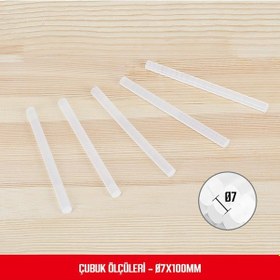 Resim Workpro Wp432001 7x100mm Sıcak Silikon Tabancası İçin 100 Adet Şeffaf Yedek Silikon/mum 