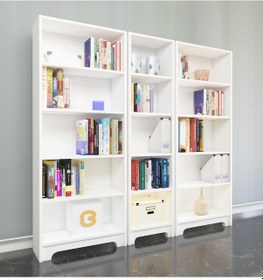 Resim Nur Mobilya 3'lü Kitaplık Seti Bazalı Model Beyaz 