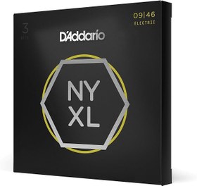 Resim D'Addario E Gitar Telleri | Gitar Telleri E Gitar | Elektro Gitar Telleri | NYXL0946-P Nikel Sargı Elektro Gitar Telleri Süper Hafif Üst Standart Alt 9-46 3 Set 