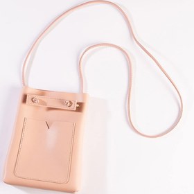 Resim DK LEATHER Kadın Pudra Küçük Cepli Omuz Askılı Çapraz Kadın Çantası, Minimal Telefon Çantası 