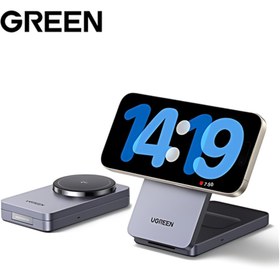 Resim Ugreen 2'si 1 Arada 30W Magnetik Wireless Kablosuz Şarj Cihazı, Siyah - 45023 