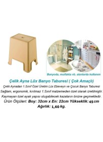 Resim Geseus Banyo Taburesi Büyük Boy Çok Amaçlı Tabure Açık KAHVE-481 