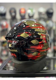 Resim Shark Skwal İ3 Venum Ledli Kapalı Kask +1 Gold Vizör Sarı 
