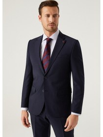 Resim D's Damat Ds Damat Slim Fit Lacivert Yünlü Travel Takim Elbise 4he05ob35577m Lacivert 
