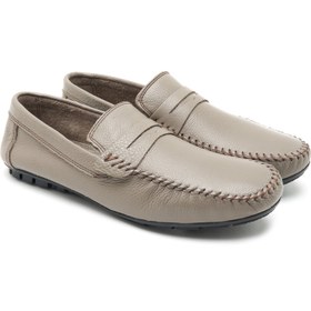 Resim Dave Gri Erkek Deri Loafer 