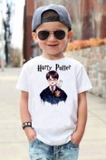 Resim ScubaPromoTurkey Harry Potter Organik Baskılı Örme Beyaz Unisex Çocuk T-shirt 