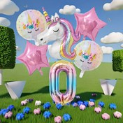 Resim 6 adet Gökkuşağı Unicorn Balon Seti, Renkli Sayı 0-9 ve Yıldız Şekilleri, Alüminyum Folyo, Elektrik Gerektirmez, Doğum Günü, Yeni Yıl, Yıldönümü, Parti Süsleri, Unicorn Doğum Günü Partisi Malzemeleri 