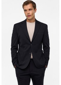 Resim Süvari Siyah Slim Düz Mono Yaka 6 Drop Spor Takım Elbise 