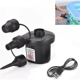 Resim Lemestar Portatif Li-poly Batarya Çalışan Elektrikli Hava Pompa - 400l/dk Akış Hızıyla Havalandırma/boşaltma, 3 Adaptör, Havlu Yatağı, Havuz Oyuncakları İçin 