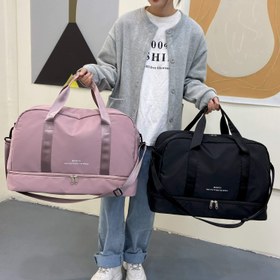 Resim Büyük Kapasiteli Ayakkabı Bölmesi ile Naylon Seyahat Çantası - Hafif, Dayanıklı ve Şık Duffel Kısa ve Uzun Seyahatler, Hamilelik ve Fitness için Seyahat Çantası 