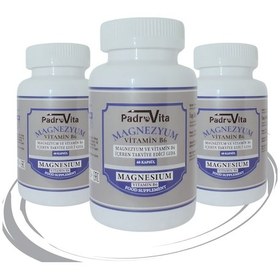 Resim PadroVita Magnezyum ve B6 Vitamini İçeren Takviye Edici Gıda 3 x 60 Kapsül 