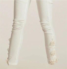 Resim BULALGİY Kadın Kırık Beyaz Skinny Dantel Pantolon - BGA653058 