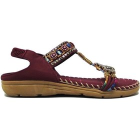 Resim GUJA BLG150-10 BORDO KADIN LİKRALI TAŞLI SANDALET 