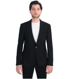 Resim Cengiz İnler Kırlangıç Yaka Yün Karışımı Slim Erkek Ceket 001 