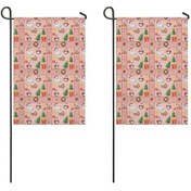 Resim Noel Desenli 2 Li Bahçe Bayrağı Seti, Çift Taraflı 12x174 İnç Açık Alan İçin 12+ 