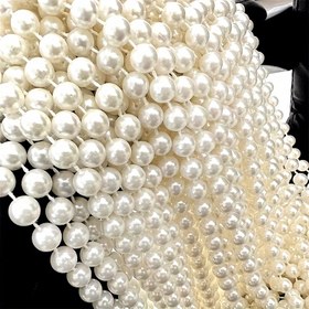 Resim 100cm Sahte Boncuk Zincir Garland - 10mm Düzgün Beyaz Taklit Düğün Dekoru, Parti & Ev Süslemesi için - İç ve Dış Mekan Etkinlikleri, Olay Dekorasyonu, Şık Dayanıklı Zincir İpi, Profesyonel Kalite 