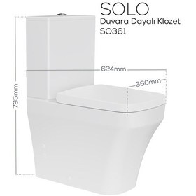 Resim Creavit Solo Rim-off Duroplast Yavaş Kapanan Klozet Kapaklı Beyaz Set 