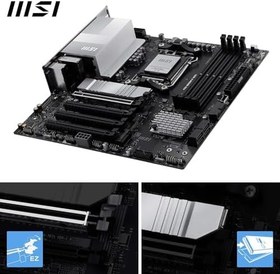 Resim MSI PRO B850M-P WIFI7 DDR5 AMD B850 AM5 Soket DDR5 8200+(OC) MHz mATX Anakart 