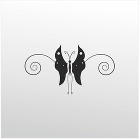 Resim Folyo Sticker Arı Kelebek 130cm Uzunluk Siyah 
