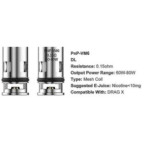 Resim Drag X/drag Max / Argus Pro / Argus X Silver İçin 10 Adet Pnp Evaporatör Yedek Bobini Vm6 0.15ohm Pnp Bobini 