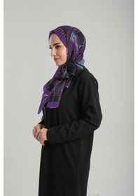 Resim Giverny Mürdüm Desenli Şal Kesik Elyaf Pamuksu Etnik Dijital Baskılı 202124 07 MÜRDÜM 