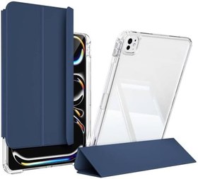 Resim Zore ​​Apple ile uyumlu iPad Pro 13 2024 Kılıf Magnetik Ayrılabilen Airbagli Sliding Tablet Kılıfı Lacivert 