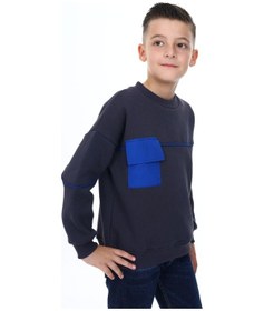 Resim Toontoy Kids Toontoy Erkek Çocuk Cep Detaylı Baskılı Sweatshirt Füme 