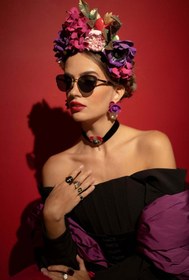 Resim For Art's Sake Xfk C2 Frida Kahlo Özel Serisi 18 Ayar Altın Kaplama Detaylı Lüks Kadın Güneş Gözlüğü 