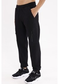 Resim Pıtırcık Yüzeyli Konforlu Bel Lastikli Ayarlanabilir Bağcıklı İki Cepli Rahat Kesim Eşofman Altı Black 