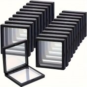 Resim 20 Paket Clearview 3D Yüzen Ekran Kabinetleri - Elastik Filmli Toz Geçirmez Akrilik Takı Depolama Kutuları, Kolyeler, Bilezikler, Yüzükler, Para, Küpeler ve Çiviler için Şeffaf Asma Organizatör - Perakende ve Kişisel Kullanım Hediye Kutuları, Takı Hediye Kutusu, Şeffaf Tasarım, Güvenli Kapanış 