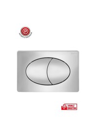 Resim Çift Basmalı Gama Gömme Rezervuar Elips Buton Parlak Krom Çok Renkli 