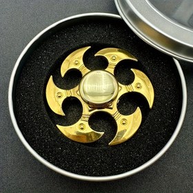 Resim 1 adet Altın Çinko Alaşımlı Fidget Spinner - Metal El Giroskopu - Dikkat ve Rahatlama için - Doğum Günleri, Noel, Cadılar Bayramı için Mükemmel Hediye 