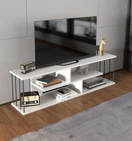 Resim Reyo Tv Sehpası Raflı 140cm Beyaz 