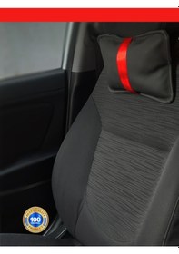 Resim Seat Ibiza Oto Koltuk Boyun Yastığı Kırmızı Şerit 2 Adetı3279 