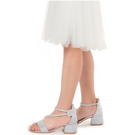 Resim Kiko Kids Pisar Günlük Kız Çocuk 4 Cm Topuklu Sandalet Abiye Ayakkabı Gümüş Gümüş 