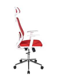 Resim Ofisbazaar Dali Beyaz Fileli Yönetici Koltuğu Ergonomik Başlıklı Ofis Koltuğu Kırmızı Kırmızı 