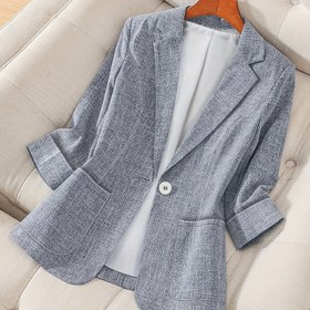 Resim Kadın Hafif Blazer - Ofisten Parti Ceketi, Yapılandırılmış H-Siluet, Tek Düğme Kapatma, Üç Çeyrek Kollu Profesyonel Ceket İş, Resmi Etkinlikler ve Rahat Giyim için - Zarif Kadın Dış Giyim, İş Gündemi, Sophisticated Görünüm, Kaliteli Dikiş, Çok Yönlü Ceket, Çalışan Kadınlar, İş Giyim, Modern Moda, Dayanıklı Malzeme, Tek Düğme Ceket, Çalışan Profesyoneller 