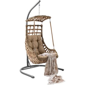 Resim Capri Swing Alaçatı Tekli Rattan Bahçe Salıncağı | Balkon Salıncağı 
