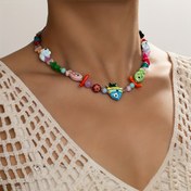 Resim Bir Renkli Seramik Balık Kolye, Turkuaz Yıldız Balığı ve Sahte Mercan ile Yaz Plaj Gezileri için Mükemmel, Rastgele Renkler ve Stilleri ile Rahat Giyim ve Tatil Partileri için Uygun, Plaj Kolye Seti, NaNa Gökkuşağı Boncuk Kolye Kadınlar için, Tatil Takıları, Sevimli Takılar, El Yapımı Kolye, Dekoratif Parça 