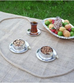 Resim Bakır Çerezlik Kelebekli Tabaklı Model Gümüş Renk 