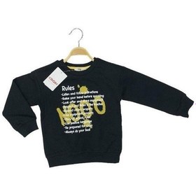 Resim Çikoby Erkek Çocuk Pamuklu İnce Uzun Kollu Rules Tshirt-13798-siyah Siyah 