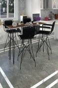 Resim Kenzlife Knsz Masa Sandalye Takımı Hem105zengin Cvzsyh 140*040 4 Sandalye Syhsyh Kolçaklı Sırt Minderli 