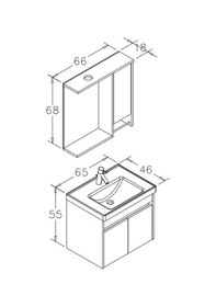 Resim Orka Aydos 65 Cm Mdf Banyo Dolabı Alt Modül Ve Lavabo Çok Renkli 