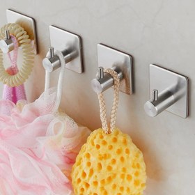 Resim 4 Adet Paslanmaz Çelik Banyo Havlu & Bornoz & Lif Askısı - Çok Amaçlı Askılık - Siyah 