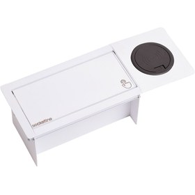 Resim Socketline Monza Wireless Serisi Bas Aç Kapaklı Fırçasız Masa Priz Beyaz 