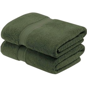 Resim Banyo Havlusu %100 Pamuk 2'li Duş Havlusu 90x150 Cm-yeşil Yeşil 